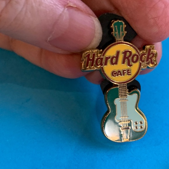 Hard Rock Cafe Jewelry - Hard Rock Cafe Teal and Yellow Guitar Pin